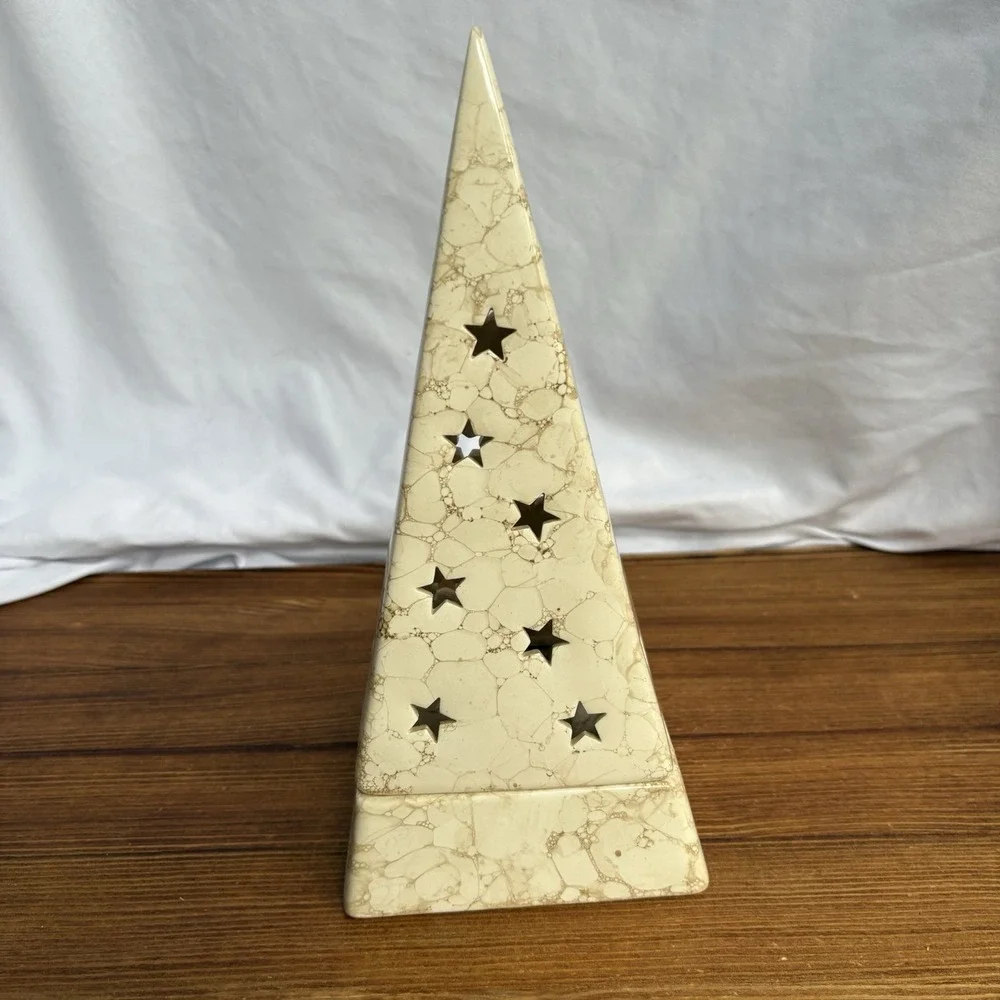 PartyLite Galaxy Pyramid Tealight Candle Holder P0161 Moon Stars Retired - Picture 5 of 14